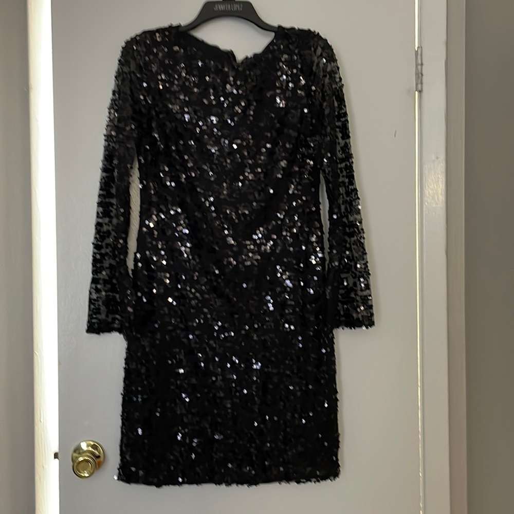 DKNY long sleeve sequin evening dress, size 8